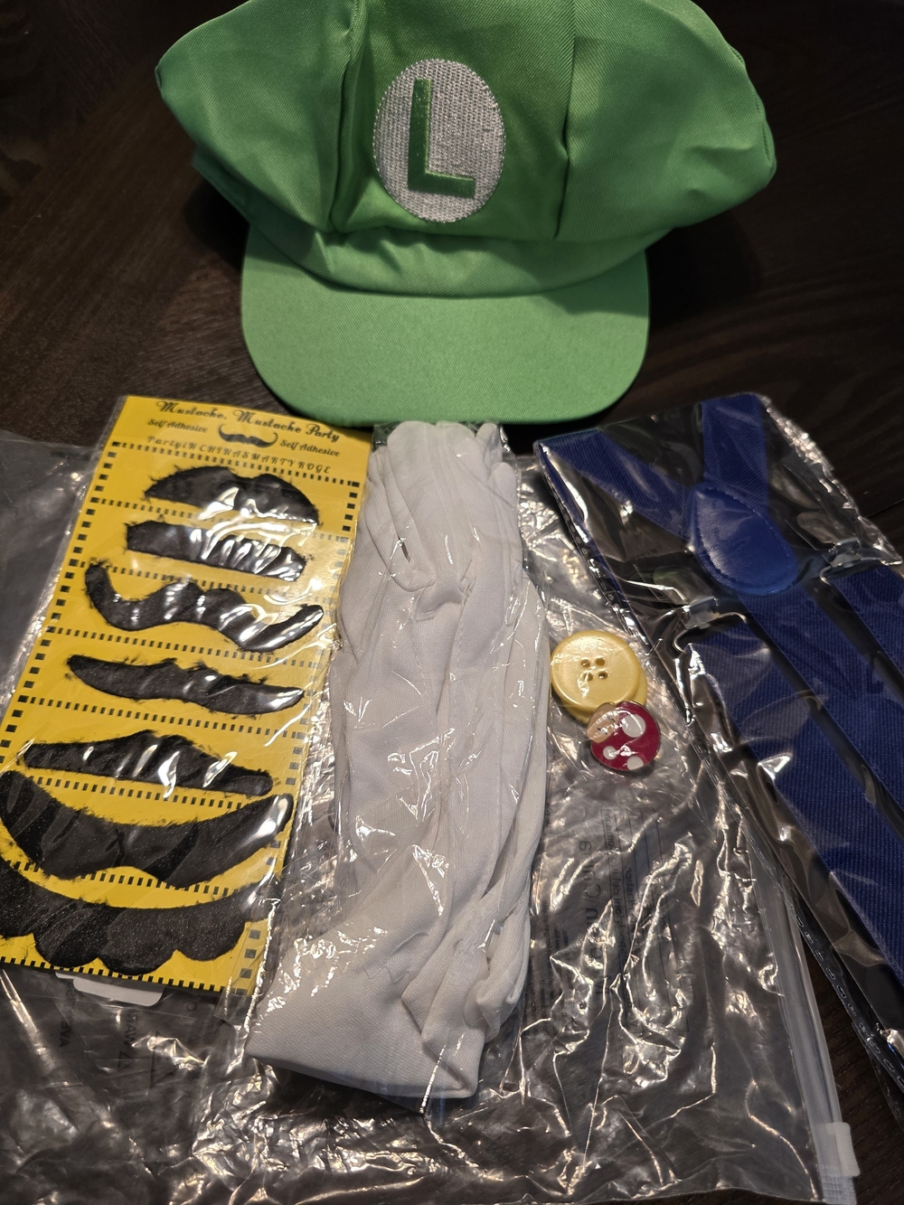 Women's/Men's Green Luigi-Style Costume Hat with Accessories